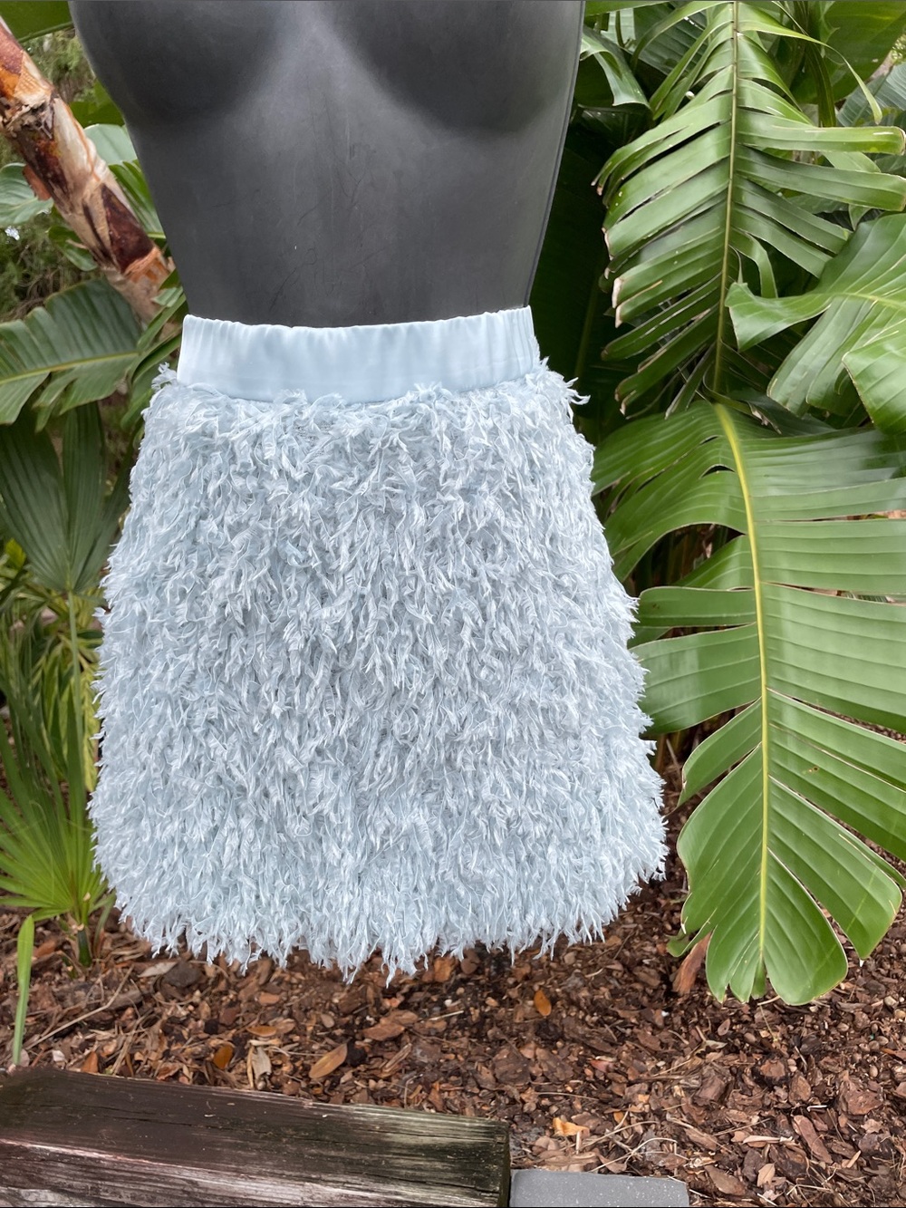 Zara ribbon, fringe, fluffy mini skirt